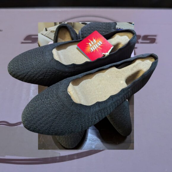 New Woman shoes Sketchers Cleo.s, size 7.5 us, black , ballerine shoes, vegan - Picture 8 of 14